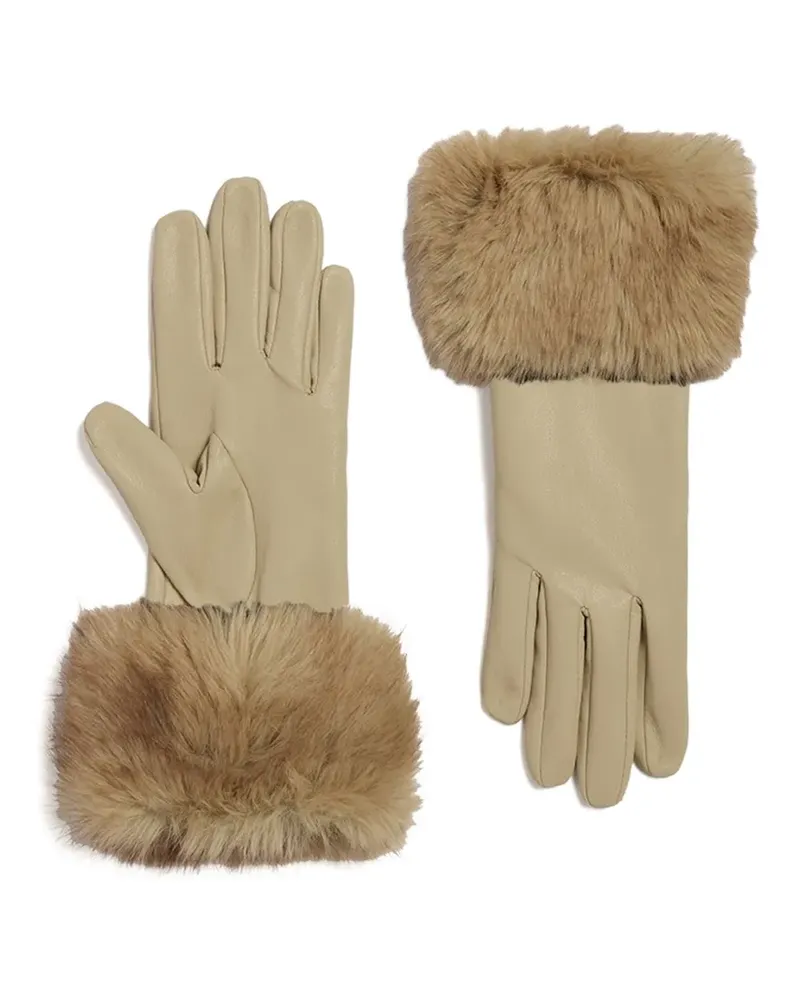 APPARIS Betty Handschuhe mit Besatz aus Faux Fur - Nude Nude