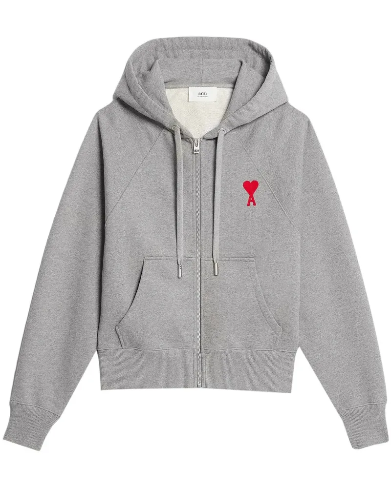 AMI Paris Hoodie mit Logo-Stickerei - Grau Grau