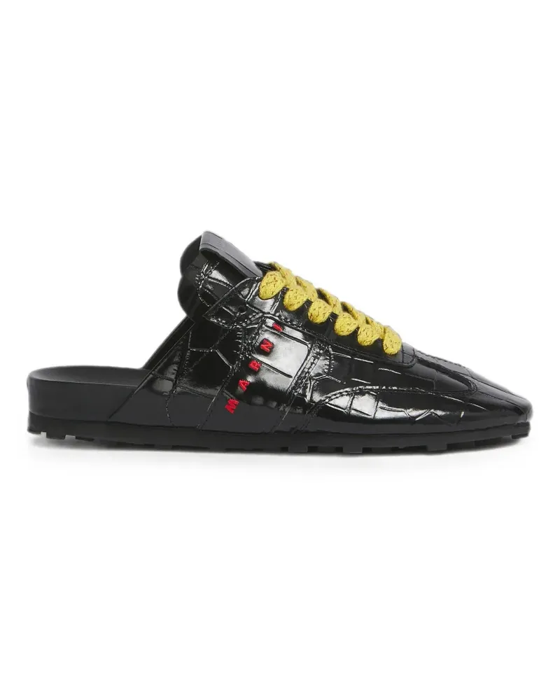 Marni black croc-effect leather Softy Soccer slip-on sneakers - Schwarz Schwarz