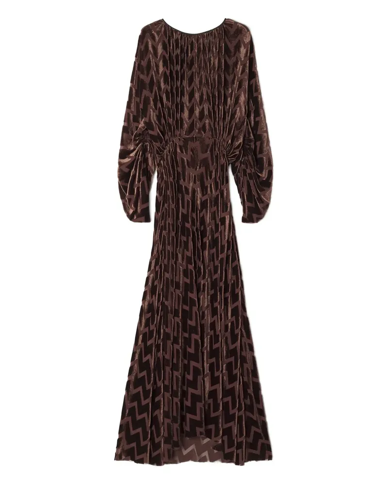 Lanvin Maxikleid mit Zickzackmuster - Braun Braun