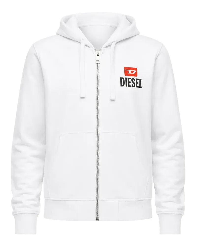 Diesel Kapuzenjacke mit Logo-Print - Weiß Weiß