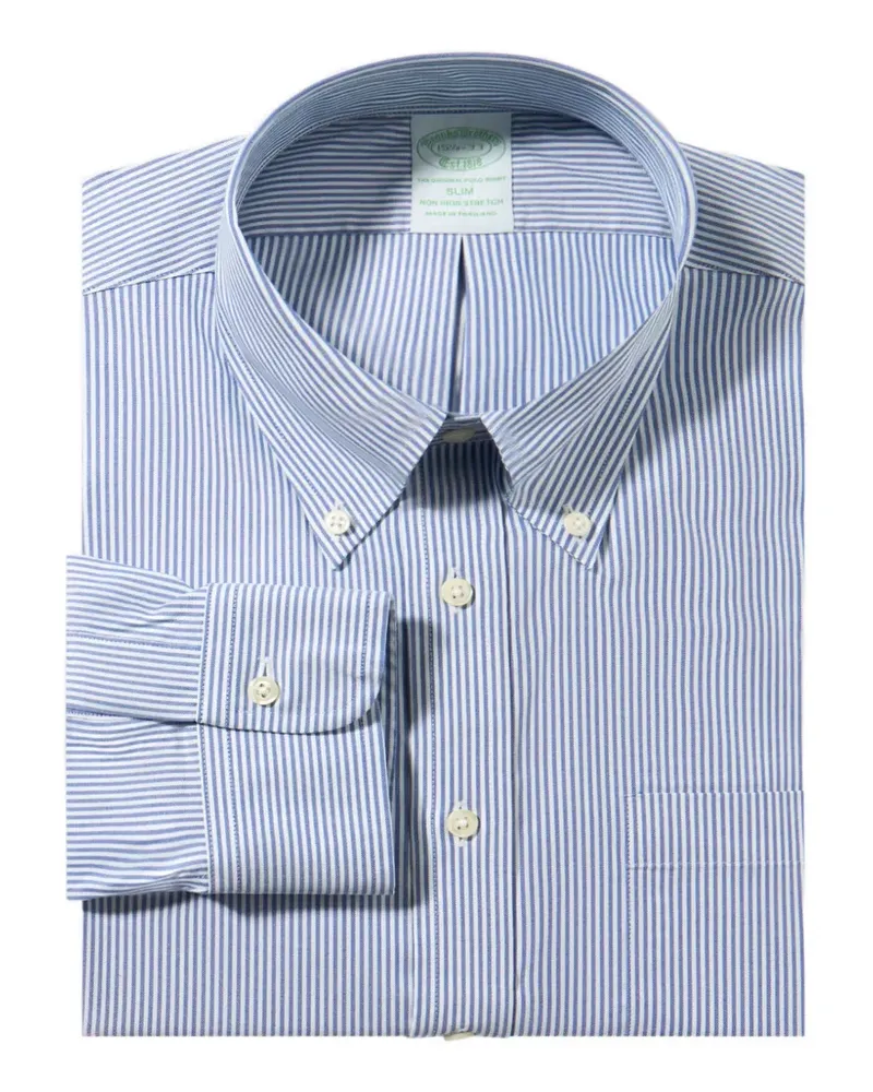 Brooks Brothers Gestreiftes Hemd mit Knopfverschluss - Blau Blau