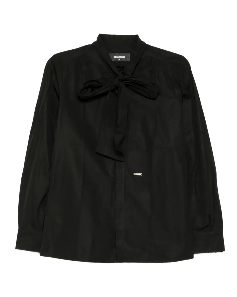 Dsquared2 Hemd mit Schleifenkragen - Schwarz Schwarz