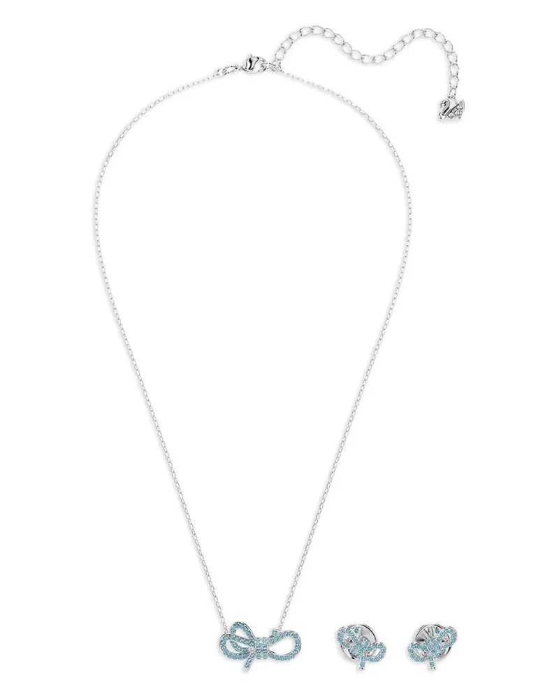 Swarovski Lifelong Bow Halsketten-Set mit Kristallen - Silber Silber