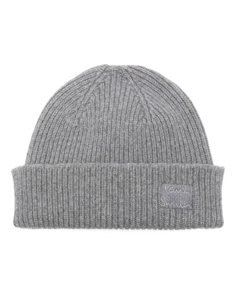 Paul Smith Gerippte Beanie - Grau Grau