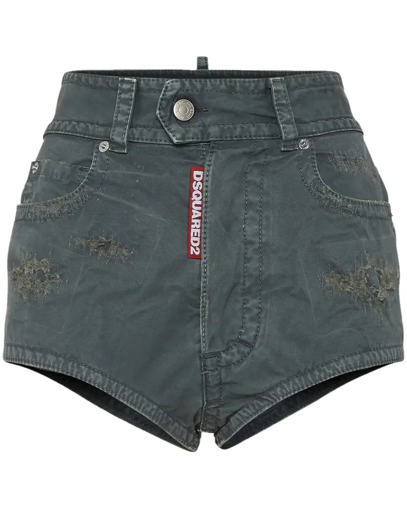 Dsquared2 Jeans-Shorts mit hohem Bund - Grau Grau