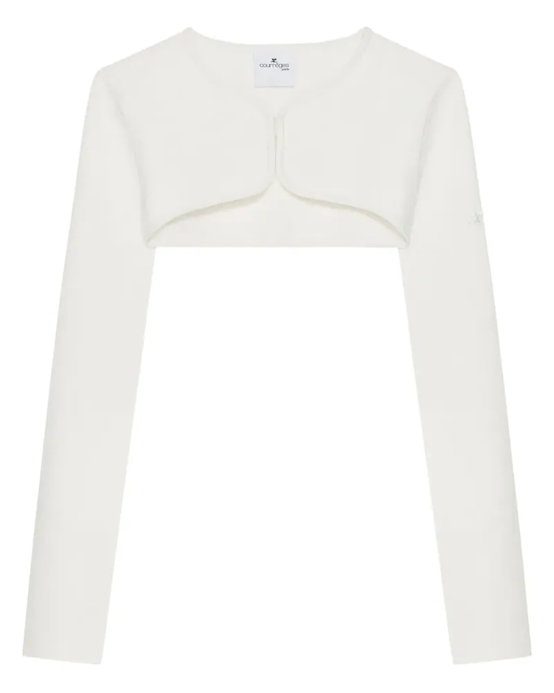 Courrèges Klassischer Cropped-Cardigan - Weiß Weiß
