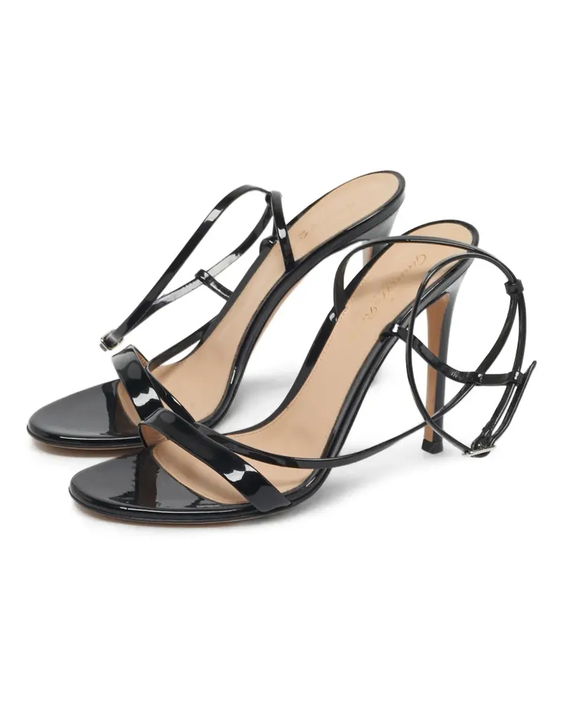 Gianvito Rossi Manhattan Sandalen mit Knöchelriemen - Schwarz Schwarz