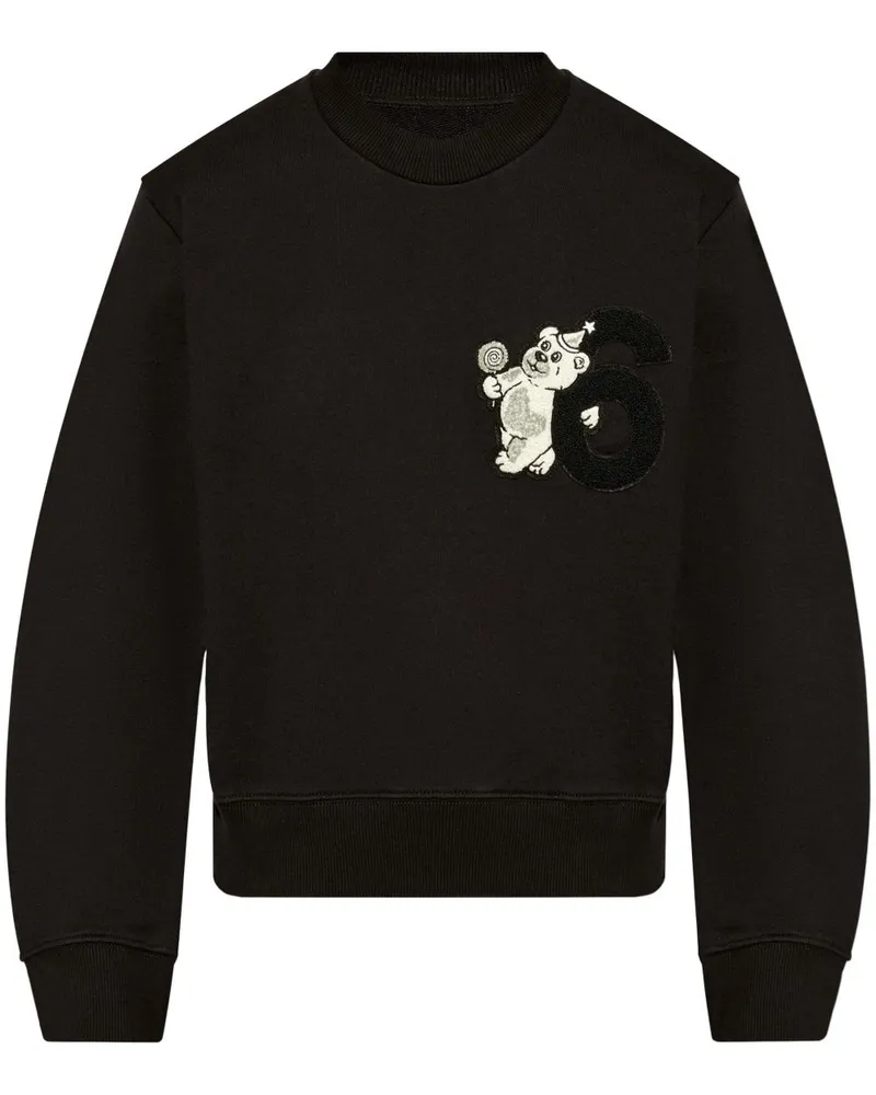 Maison Margiela Sweatshirt mit Teddy-Patch - Schwarz Schwarz