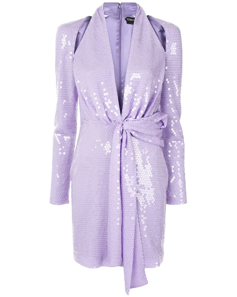 Tom Ford Paillettenkleid mit Taillengürtel - Violett Violett