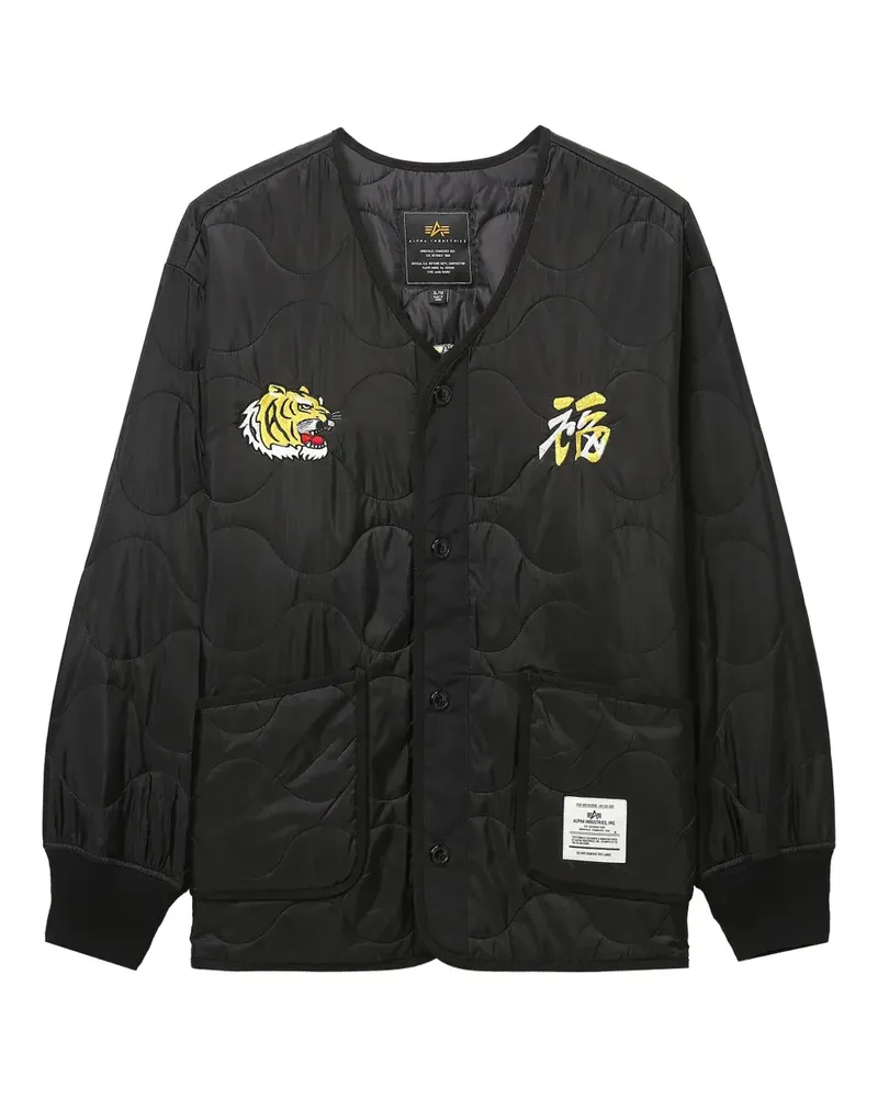Alpha Industries Gesteppte Bomberjacke - Schwarz Schwarz