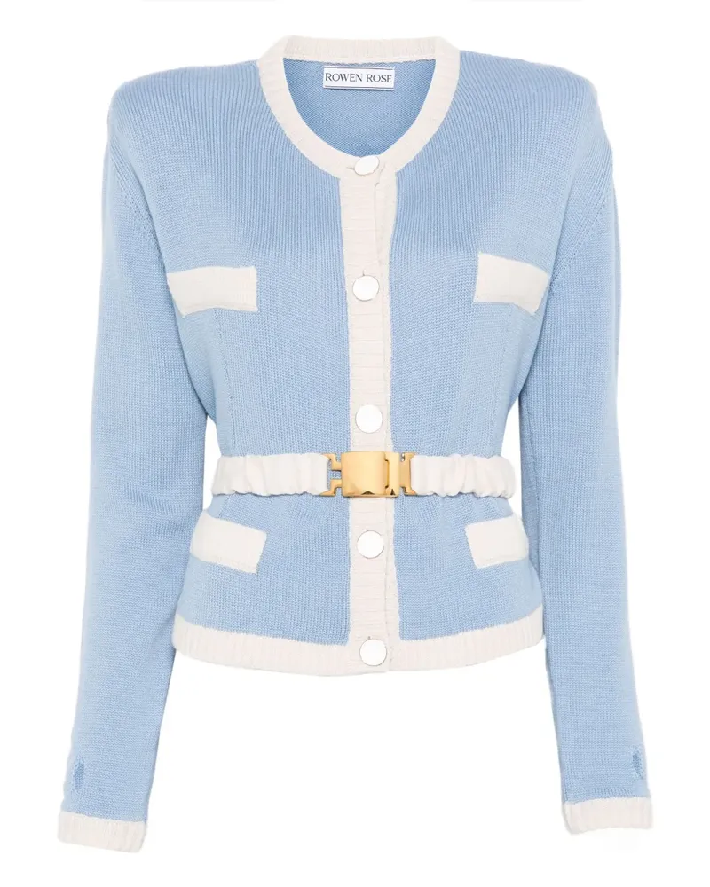 Rowen Rose Zweifarbiger Cardigan - Blau Blau