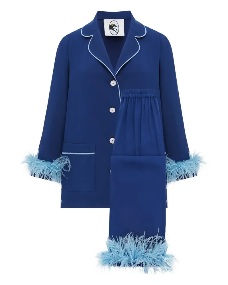 SLEEPER detachable-feather pajama set - Blau Blau
