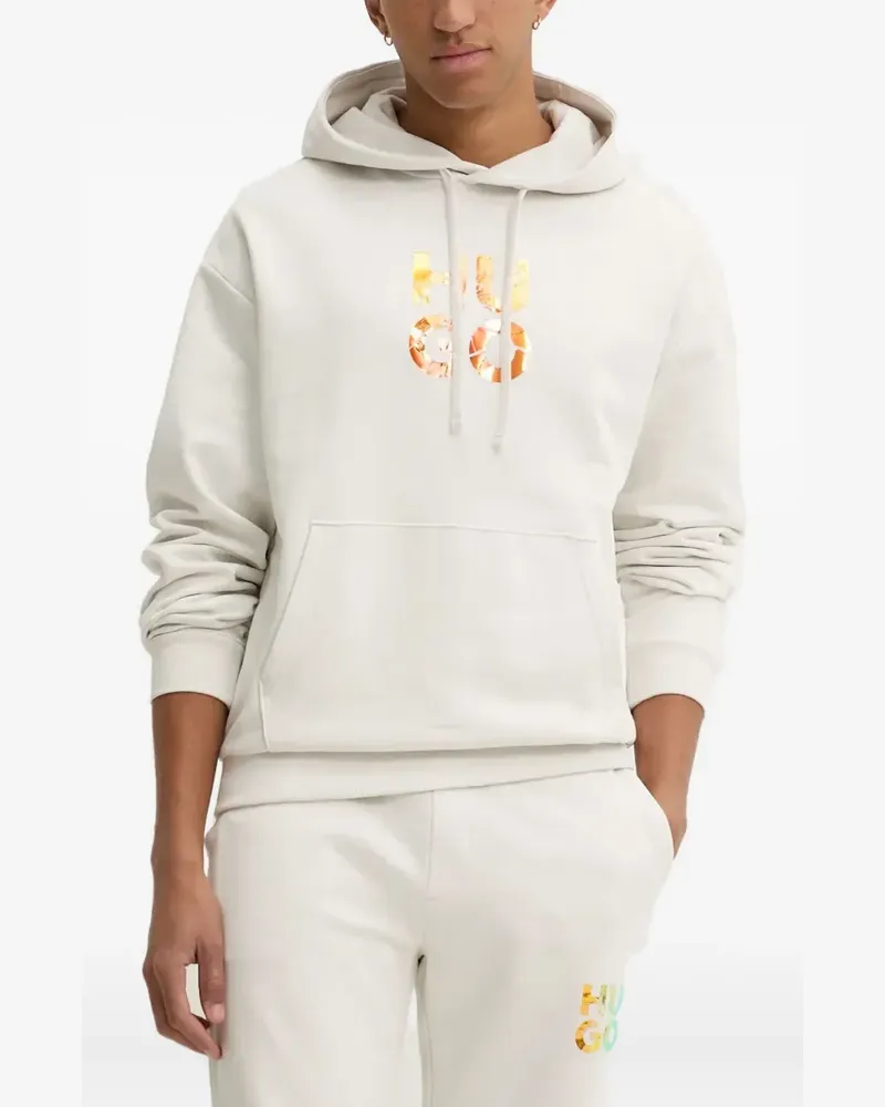 HUGO BOSS Hoodie mit Logo-Print - Nude Nude