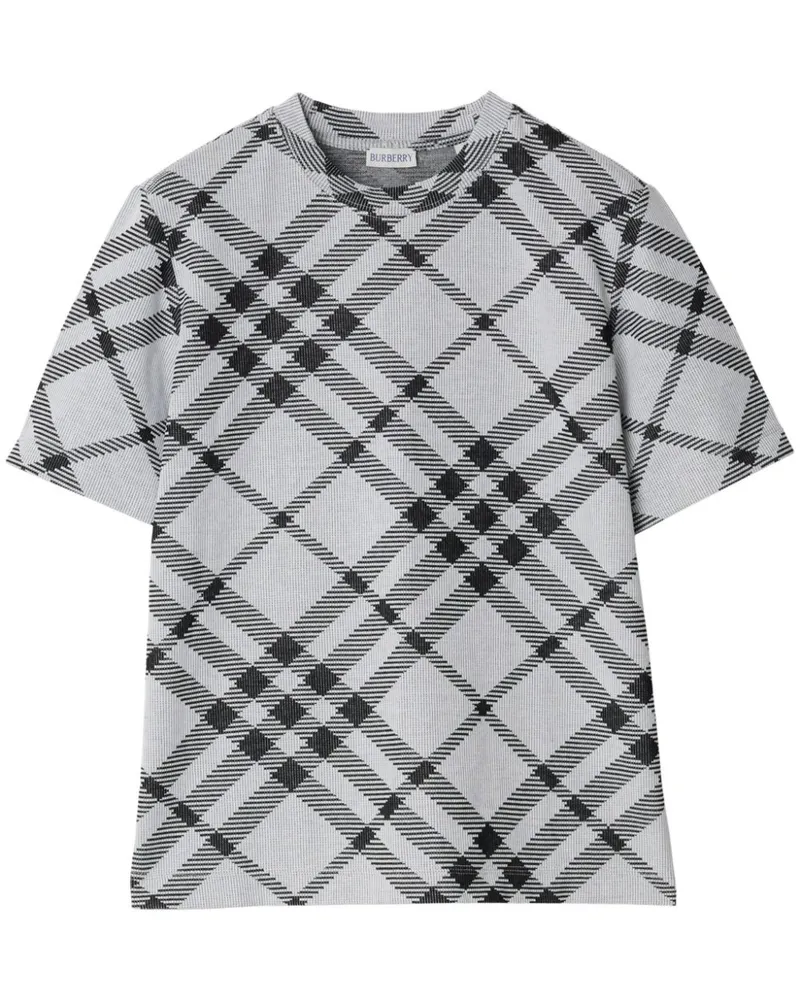 Burberry T-Shirt mit Check - Weiß Weiß