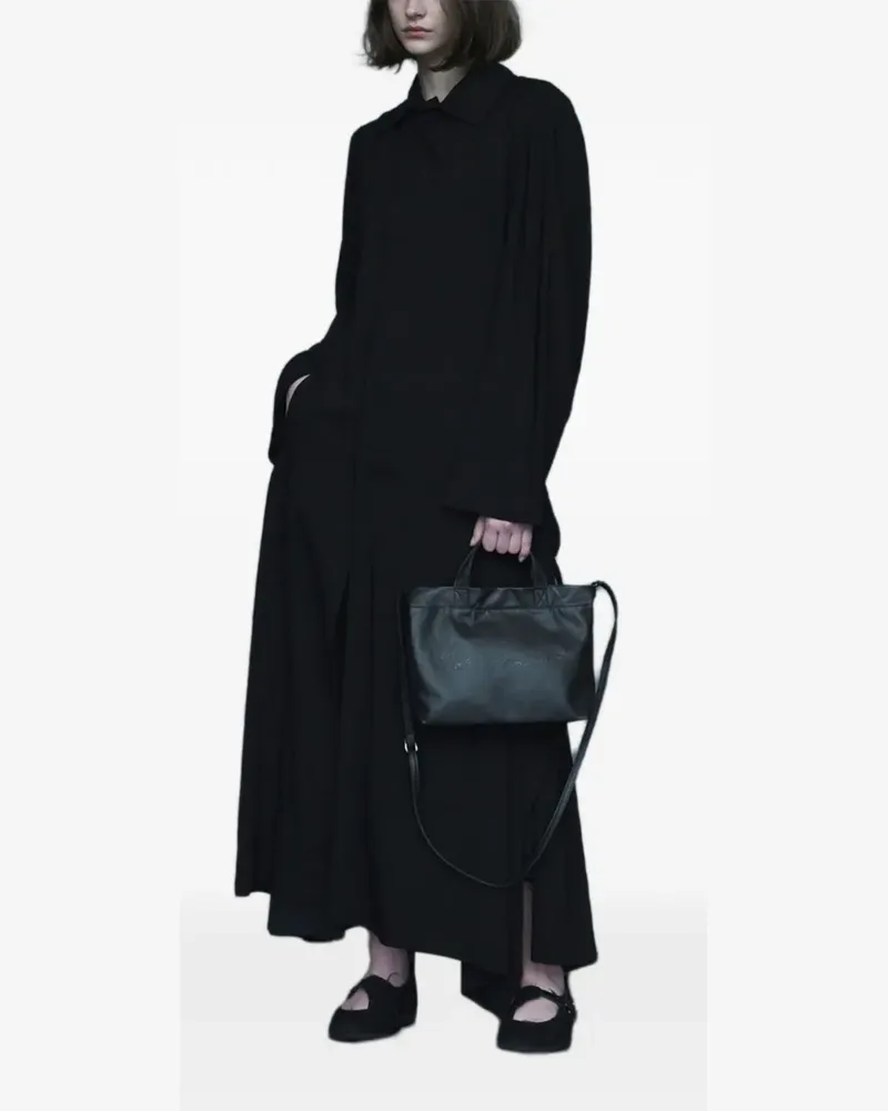 Yohji Yamamoto Mini Tote Bag mit Logo-Prägung - Schwarz Schwarz