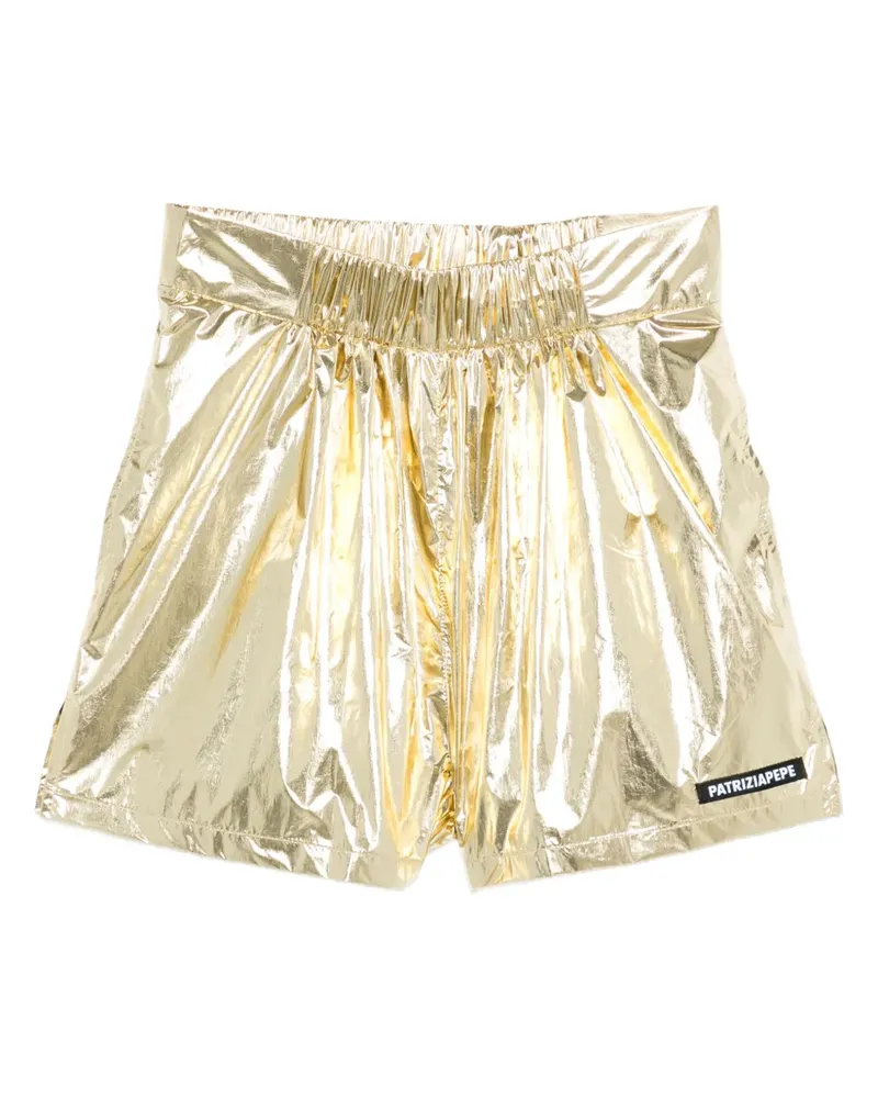 Patrizia Pepe Laminierte Shorts mit Glanzoptik - Gold Gold