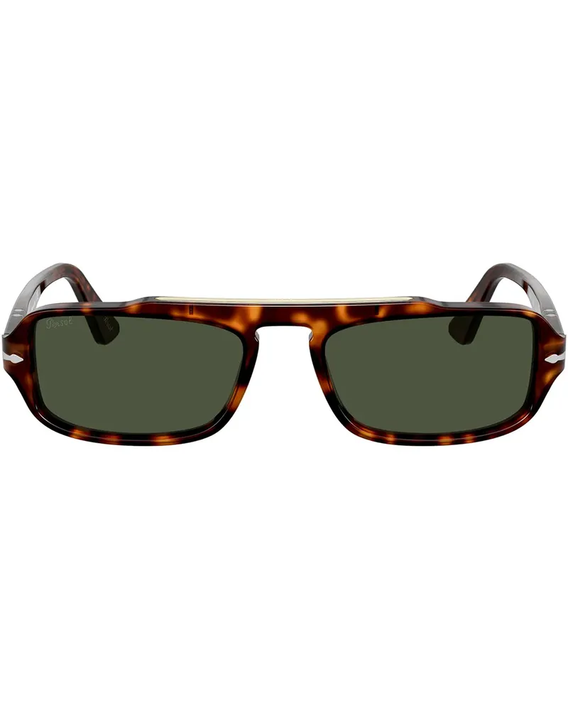 Persol Eckige Sonnenbrille in Schildpattoptik - Grün Grün