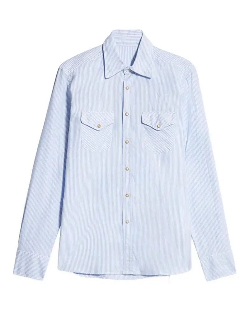 Fortela striped patch-pockets shirt - Blau Blau