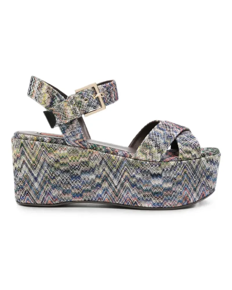Missoni Plateau-Sandalen mit Zickzackmuster - Blau Blau