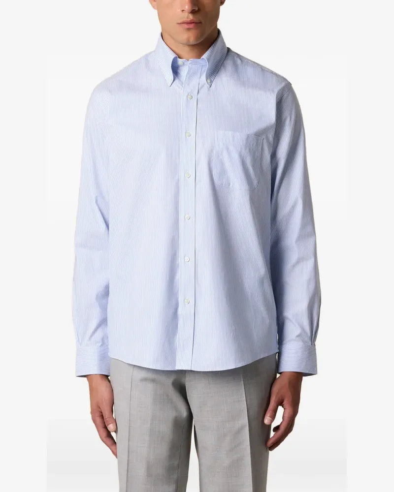 Brooks Brothers Gestreiftes Oxford-Hemd - Blau Blau