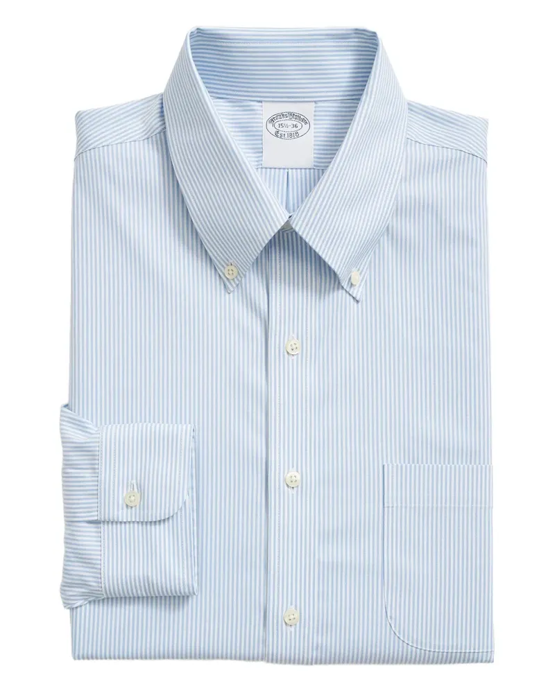 Brooks Brothers striped-pattern oxford shirt - Blau Blau