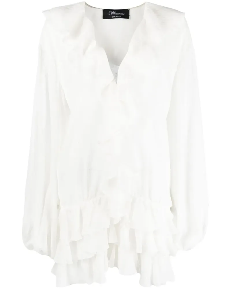 Blumarine Gerüschte Fil Coupé-Bluse - Weiß Weiß