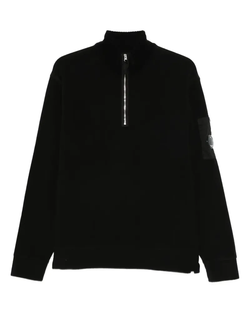C.P. Company Half-Zip-Pullover mit Linsen-Detail - Schwarz Schwarz