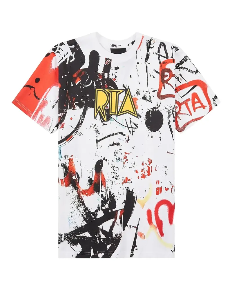 RTA Liam T-Shirt mit Graffiti-Print - Weiß Weiß