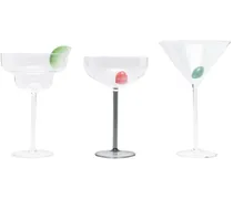 x Browns Cocktailbrille (3er-Set) - Weiß