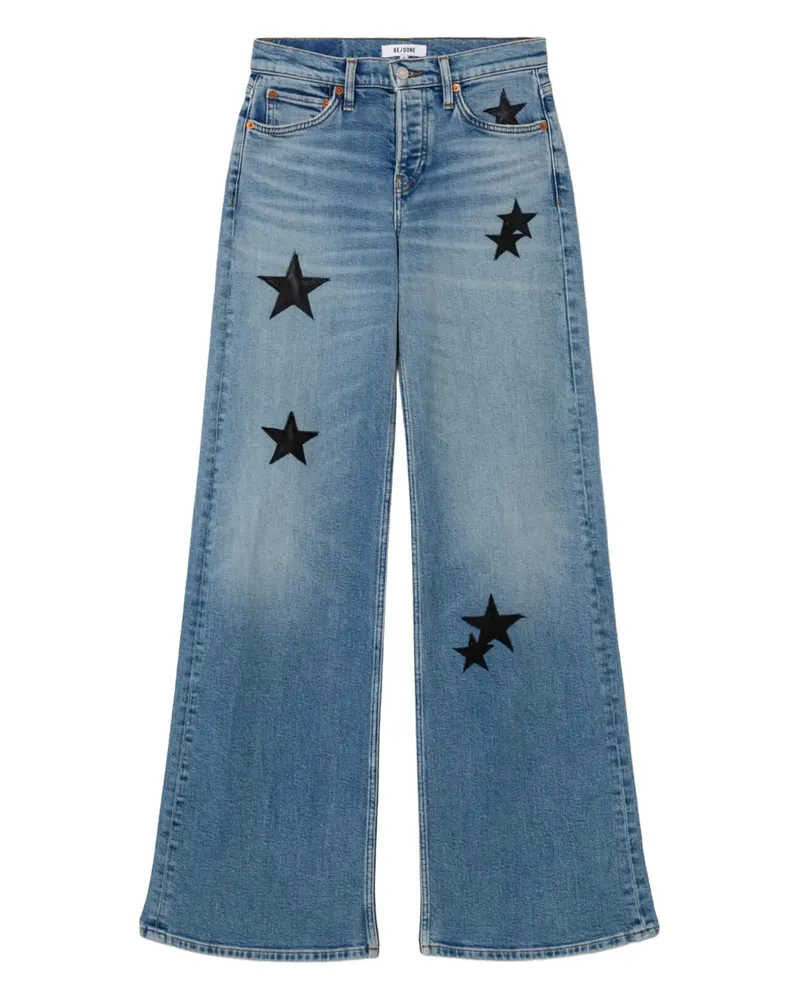 RE/DONE star-details wide-leg jeans - Blau Blau