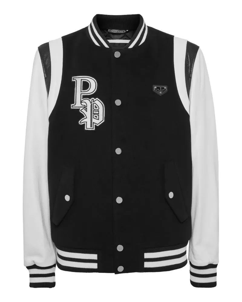 Philipp Plein Zweifarbige Bomberjacke - Schwarz Schwarz