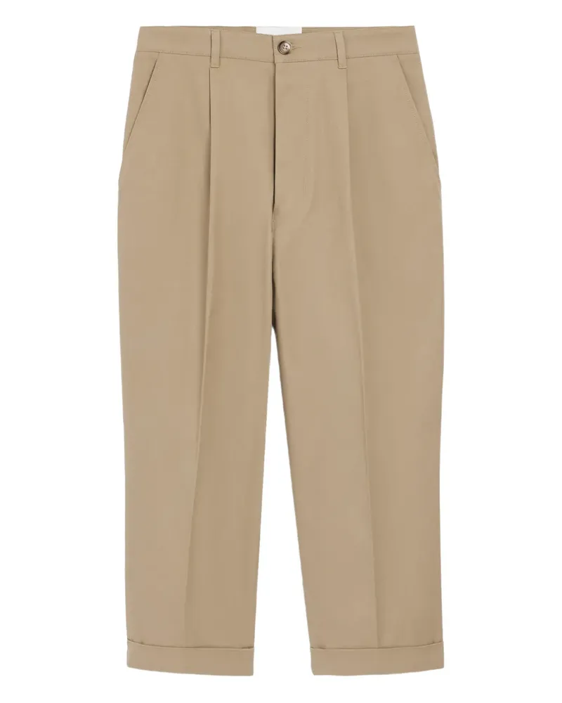 AMI Paris Ausgestellte Hose mit Bundfalten - Nude Nude