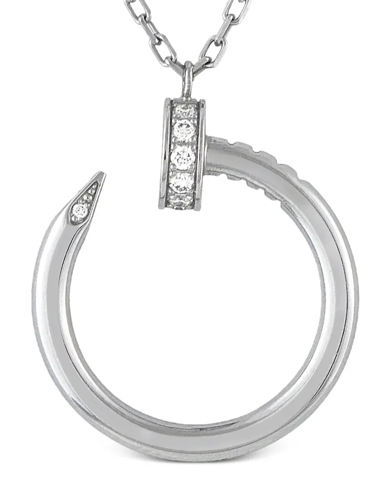 Cartier 18kt Juste un Clou Weißgoldhalskette mit Diamant - Silber Silber