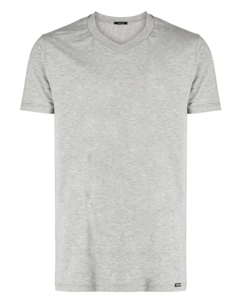 Tom Ford T-Shirt mit V-Ausschnitt - Grau Grau