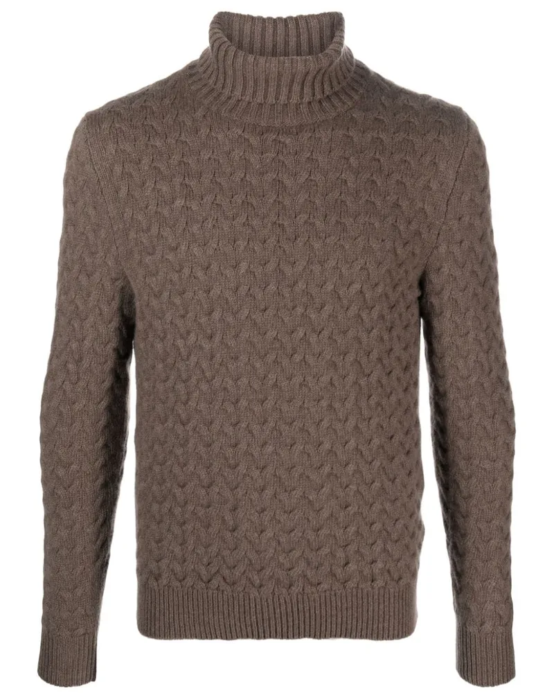 Fedeli Grob gestrickter Rollkragenpullover - Braun Braun