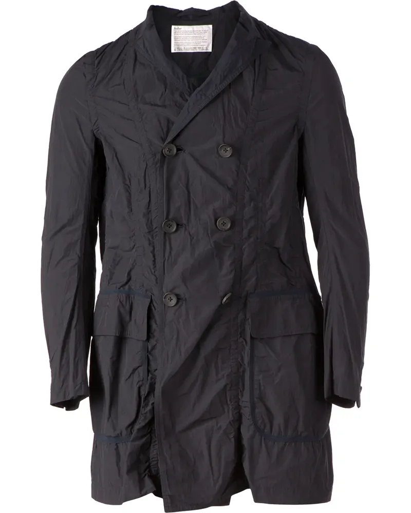 kolor double breasted lightweight overcoat - Blau Blau