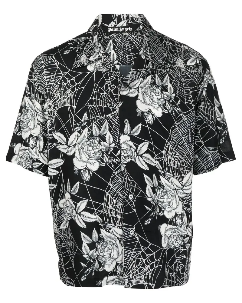 Palm Angels Hemd mit Blumenmuster - Schwarz Schwarz