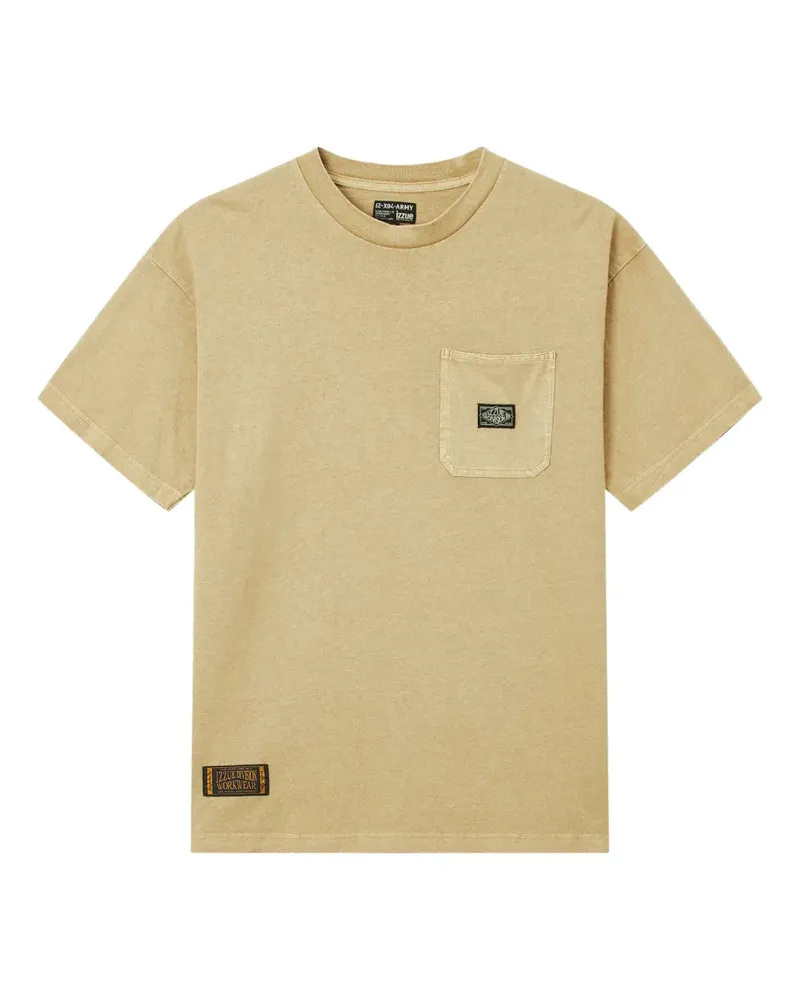Izzue patch-detail pocket T-shirt - Nude Nude