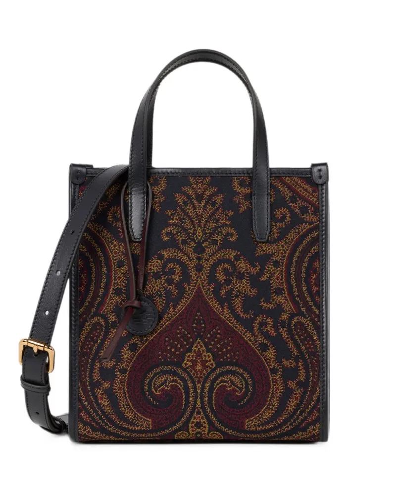 Etro small Love Trotter bag in jacquard fabric with Paisley motif - Blau Blau