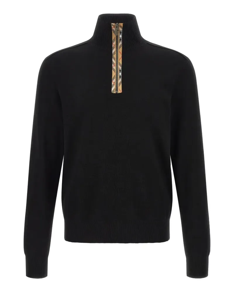 Burberry Cameron Pullover mit House Check - Schwarz Schwarz