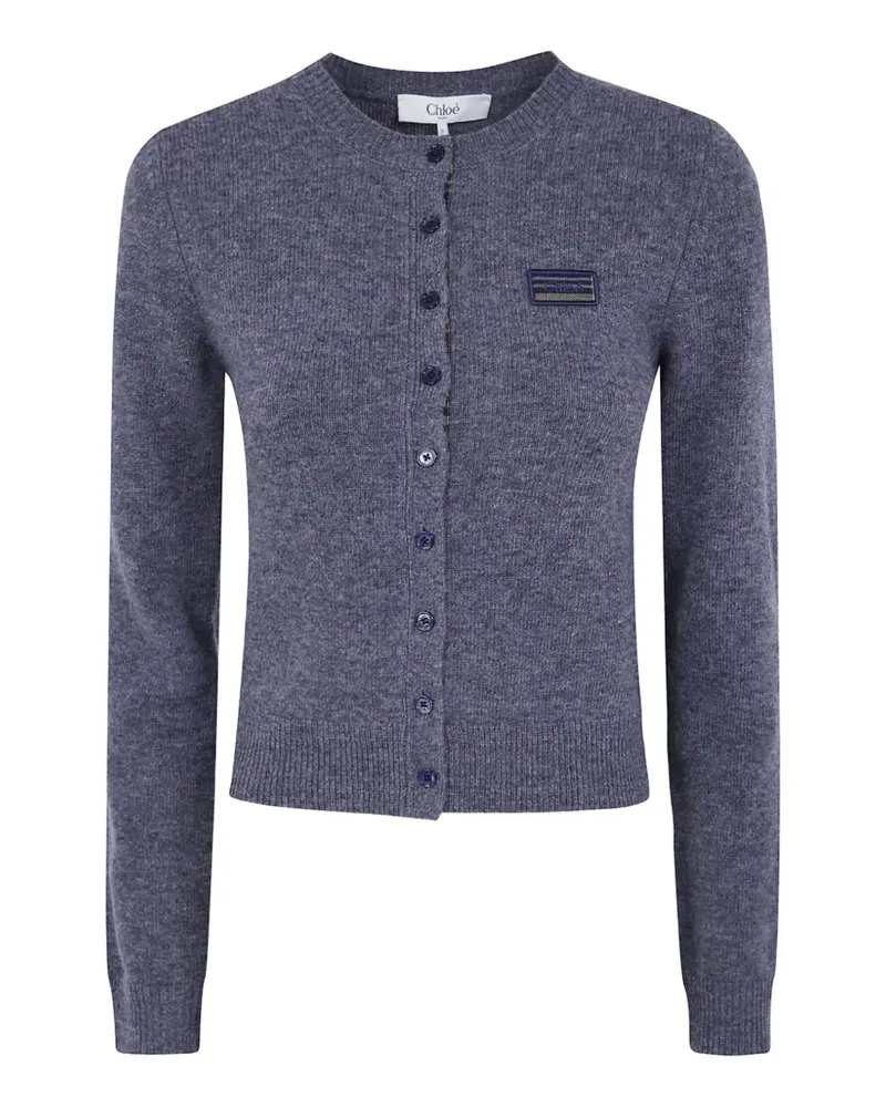 Chloé Cardigan mit Logo-Patch - Grau Grau