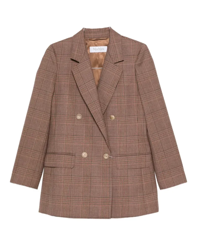 Max Mara Prince of Wales check double-breasted jacket - Braun Braun