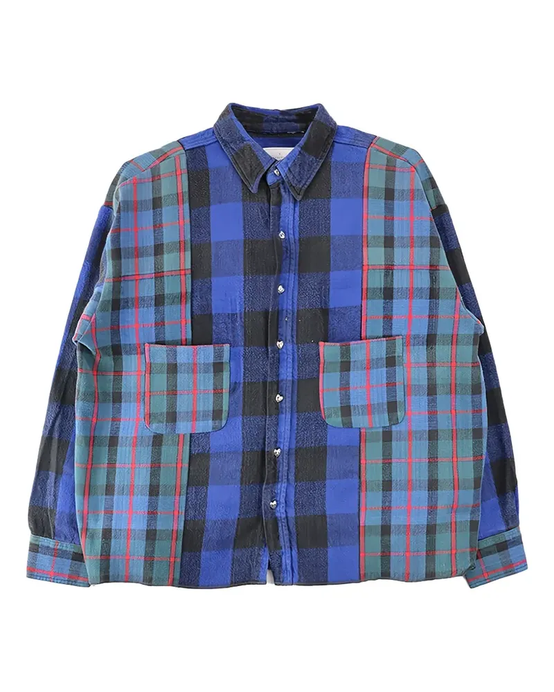 READYMADE patch-work checked shirt - Blau Blau