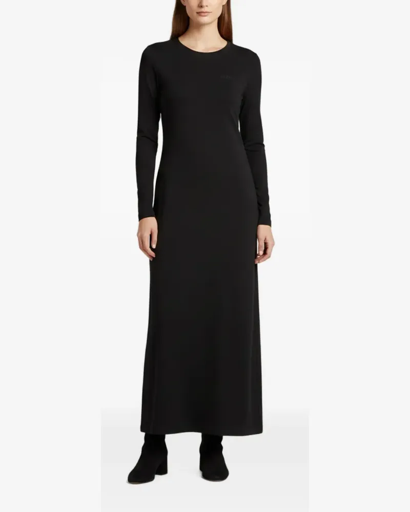 VETEMENTS logo-embroidered maxi dress - Schwarz Schwarz
