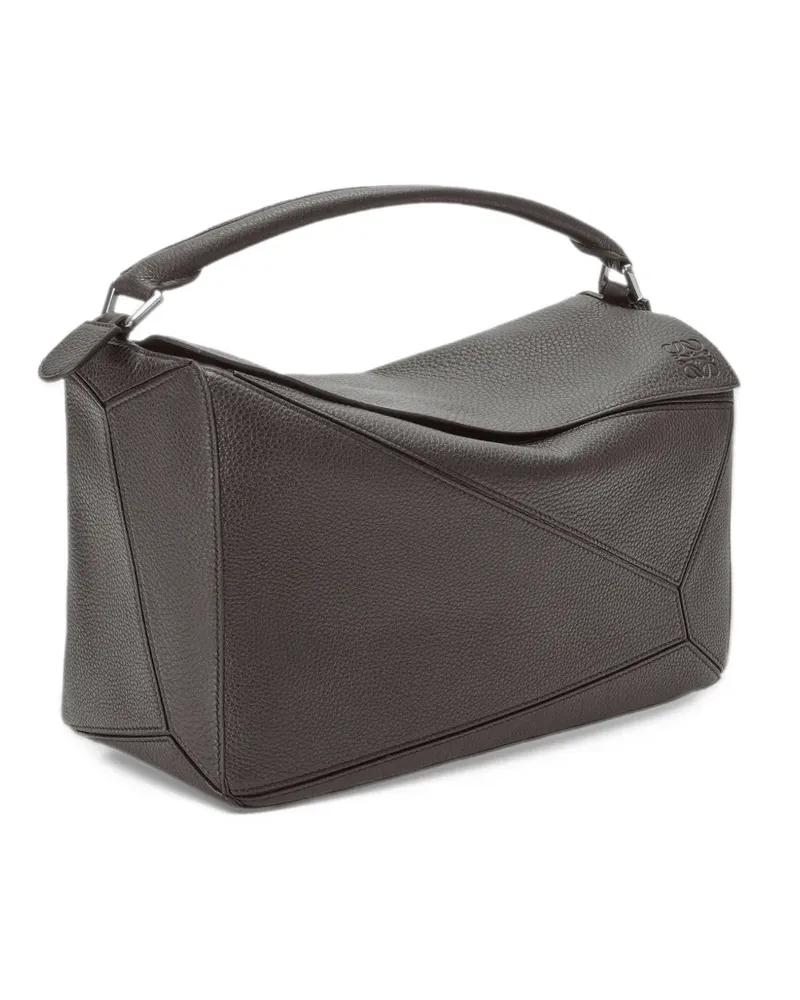 Loewe Große Puzzle Tasche aus geschmeidigem, gekörntem Kalbsleder - Grau Grau