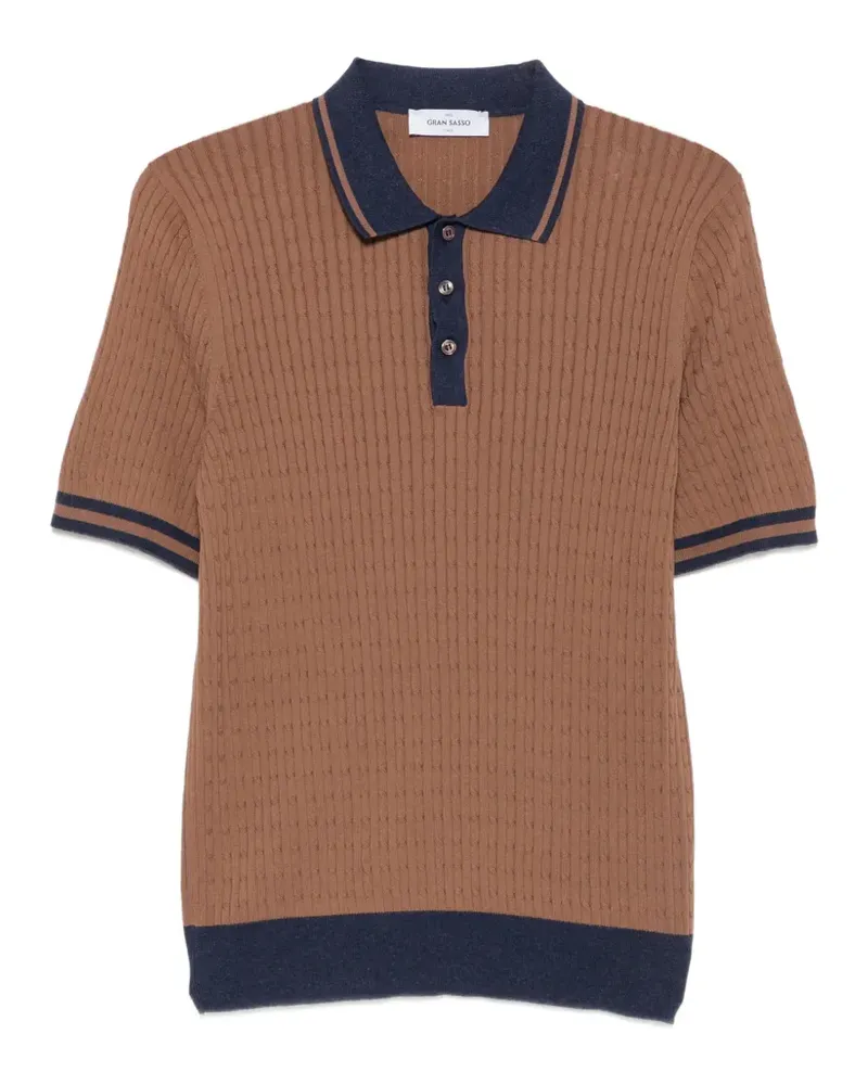 Gran Sasso cable-knit polo shirt - Braun Braun