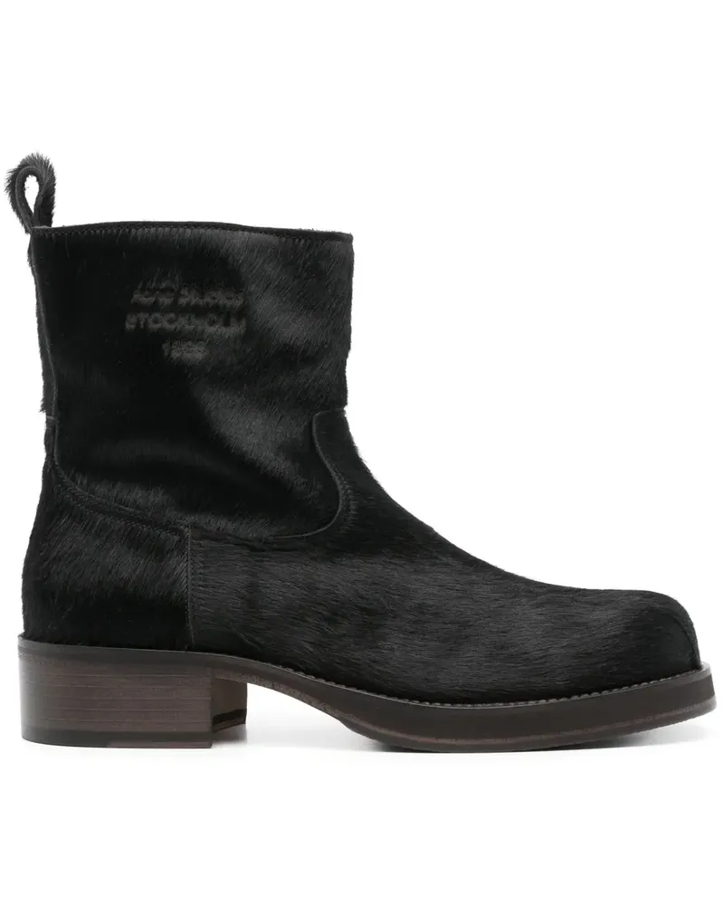 Acne Studios Stiefeletten mit Pelz 40mm - Schwarz Schwarz