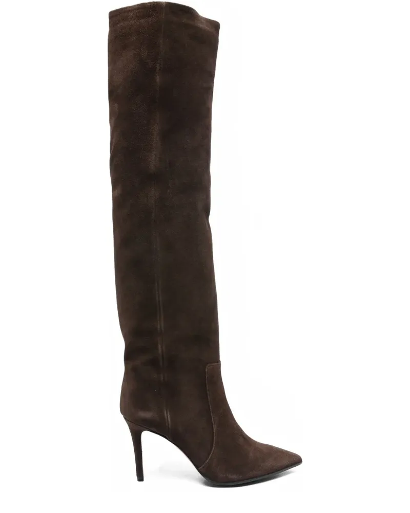 Fabio Rusconi 85mm suede over-the-knee boots - Braun Braun