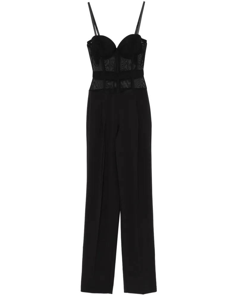 Elisabetta Franchi Krepp-Jumpsuit - Schwarz Schwarz
